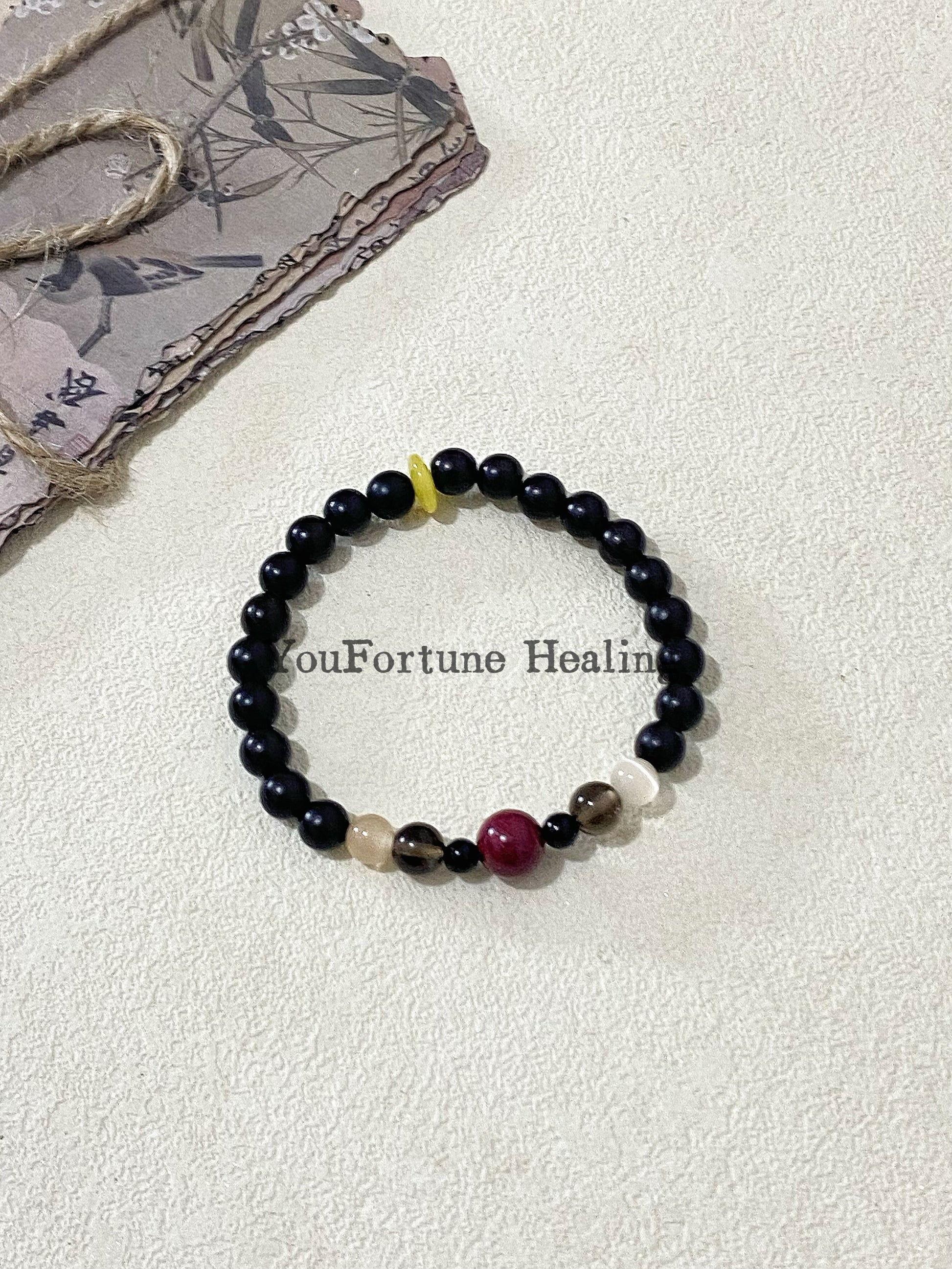 Black Ebony & Elemental Gems Bracelet